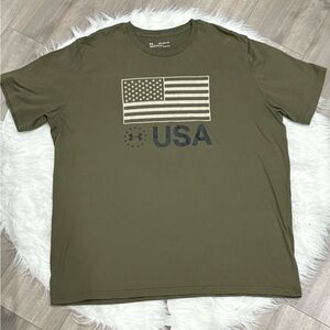 Under Armour Men's Army Green USA Flag Tee Size XXL